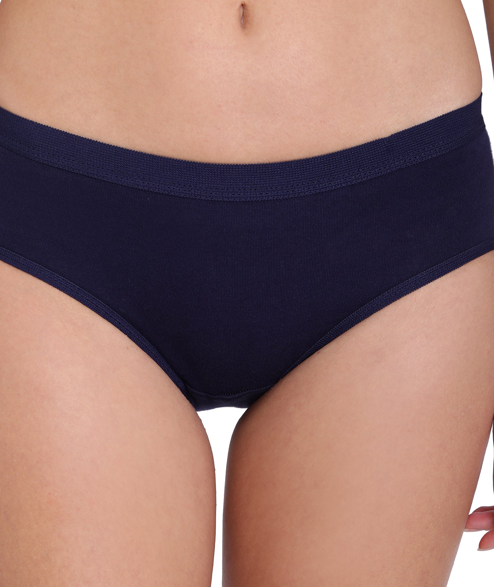 Red Rose High Hips Cotton Solid Print Medium Rise Coverage Hipster