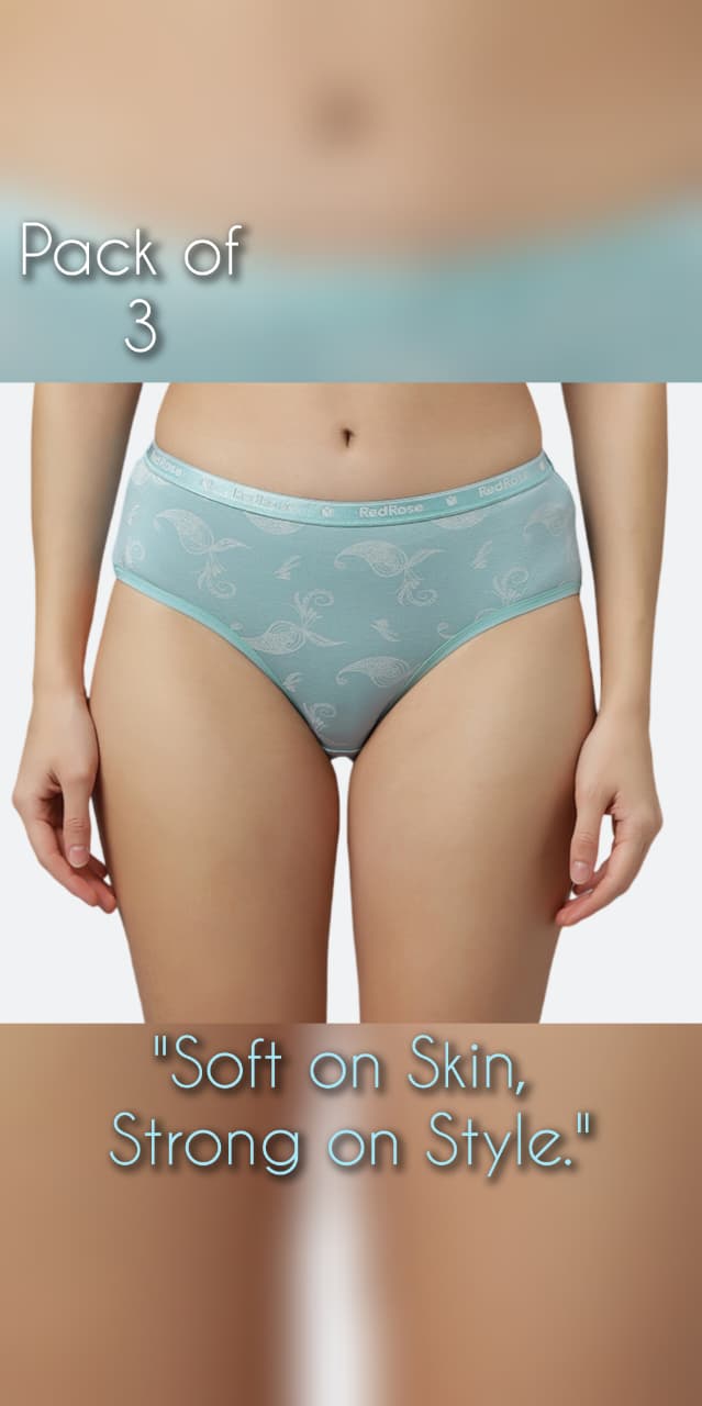 Women’s Hipster Panties – Soft Breathable Cotton Spandex Fabric – Regular Brief Underwear – Comfort Fit – Assorted Colors – Pack of 3 - I TOUCH-219