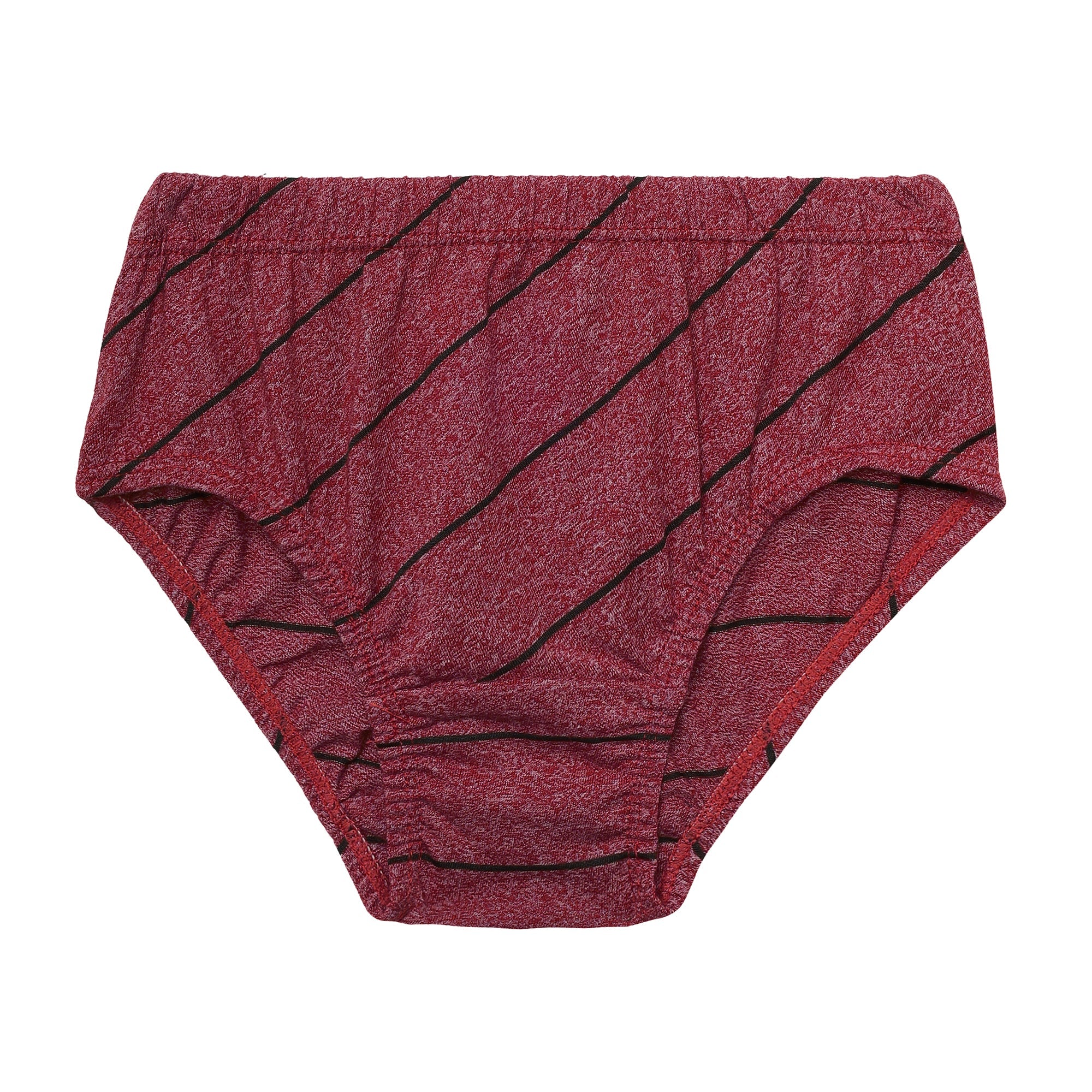 Redrose Boys' Cotton Briefs – Pack of 6 | Diagonal Striped Design Innerwear | JR-37