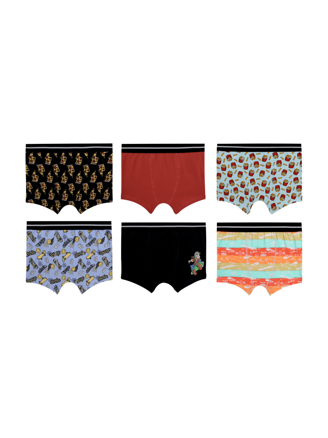 Red rose Stretchy Printed Trunks for Boys | JR-532 PACK OF 3