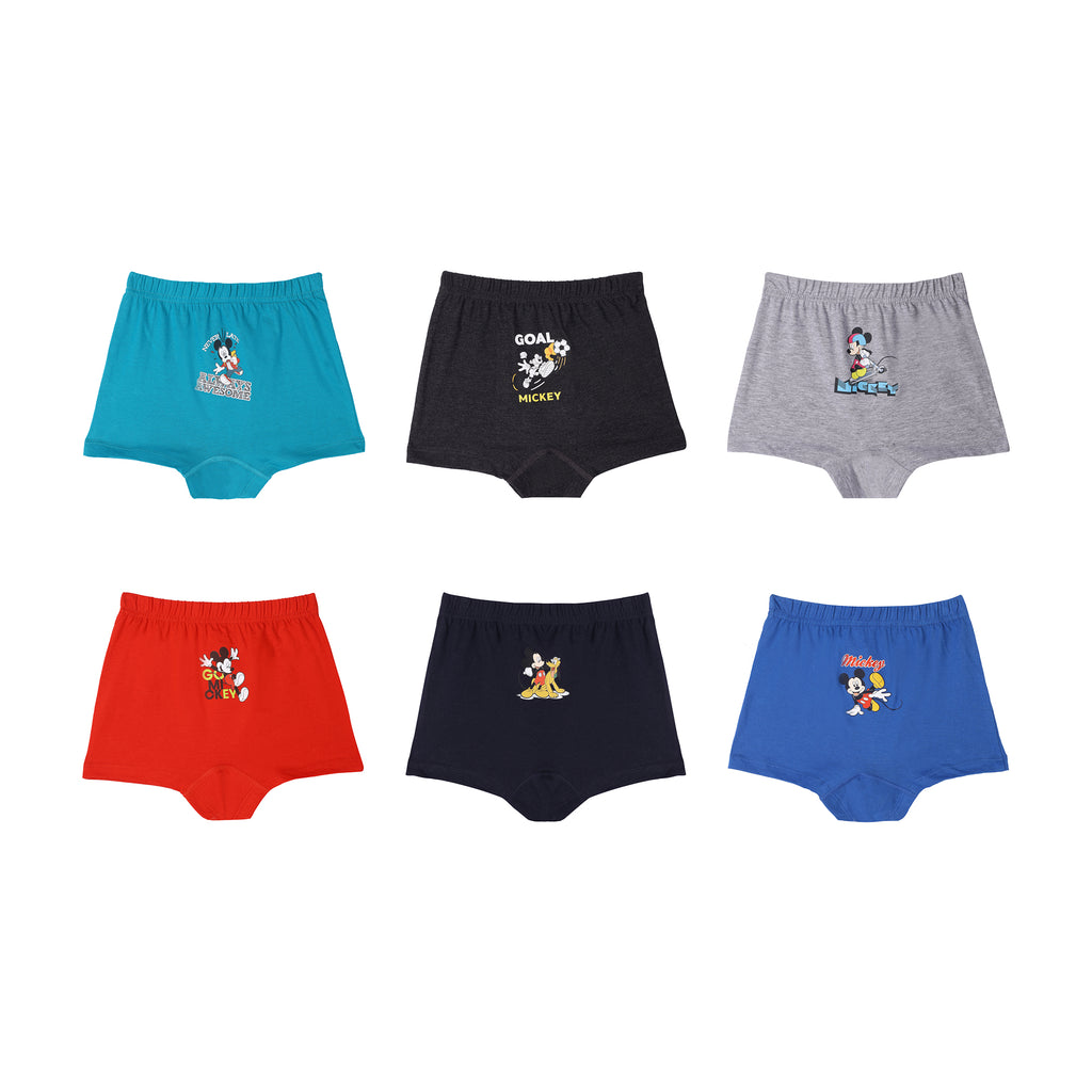 JR-536 Mickey Mouse Cotton Trunks for Boys |MULTICOLOR  PACK OF 6