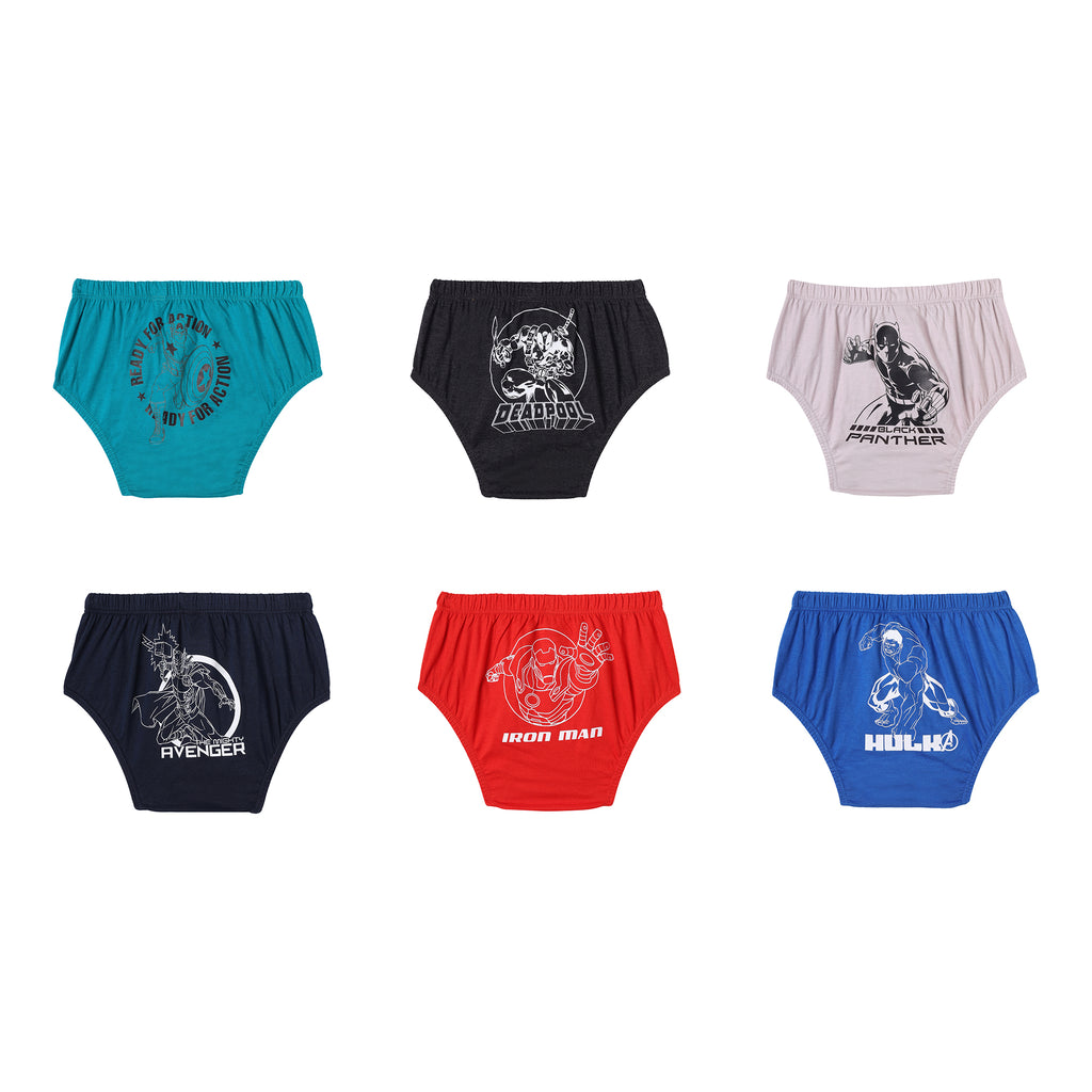 JR 537 Kids Printed Cotton Briefs | Soft & Comfortable Innerwear for Boys | Multicolor Pack 6