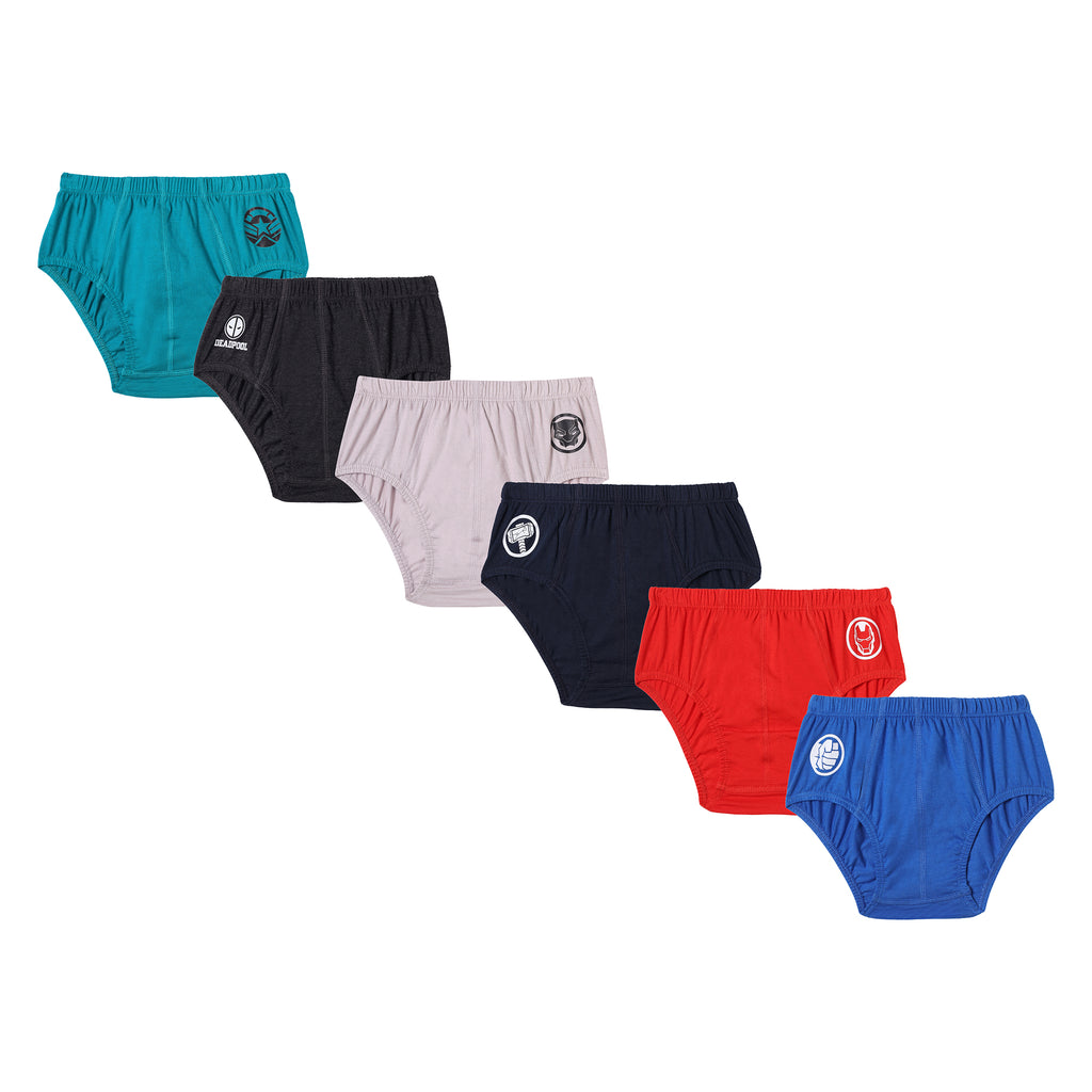JR 537 Kids Printed Cotton Briefs | Soft & Comfortable Innerwear for Boys | Multicolor Pack 6