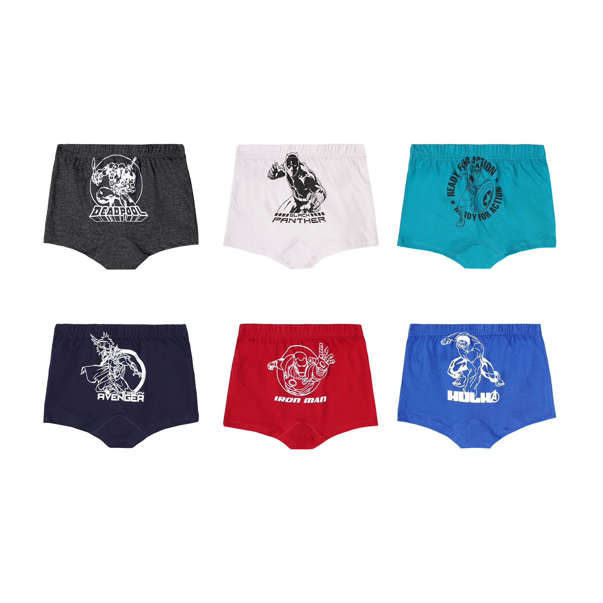 JR-539  Marvel Superheroes Printed Cotton Trunks for Boys | PACK OF 6