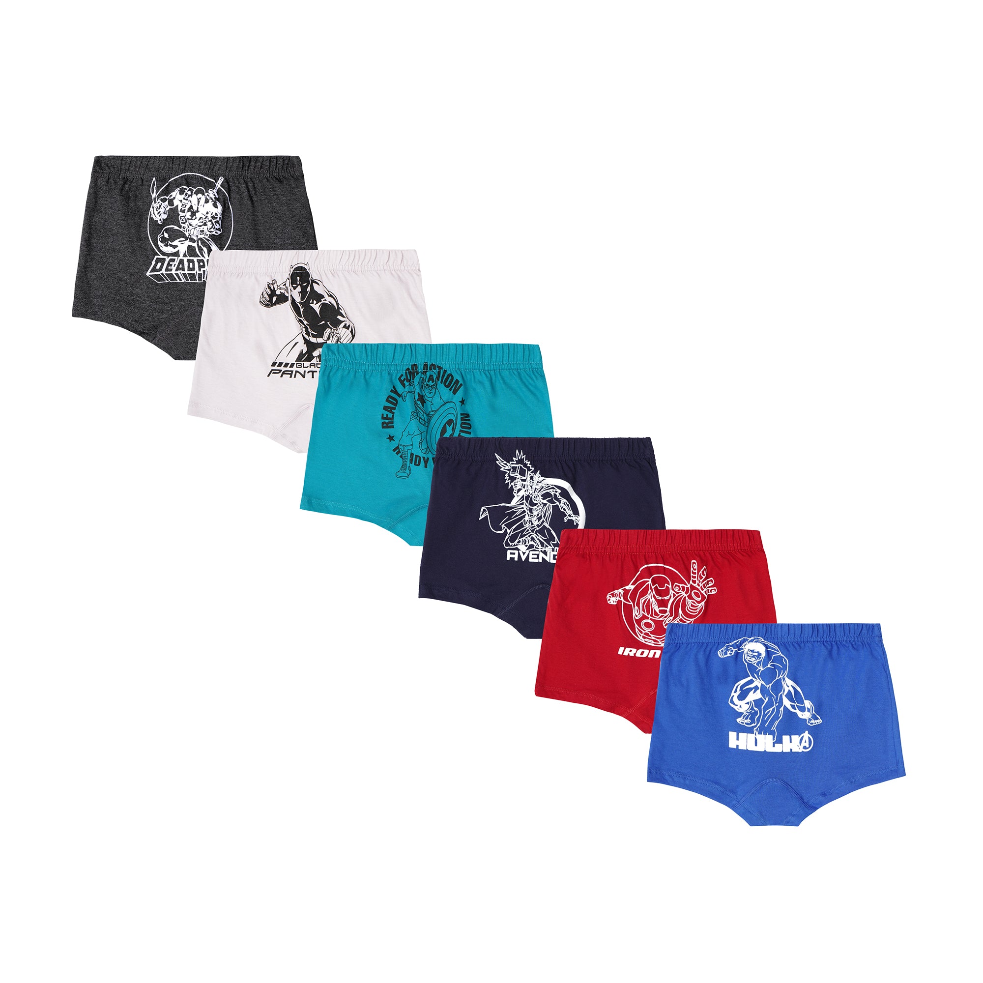 JR-539  Marvel Superheroes Printed Cotton Trunks for Boys | PACK OF 6
