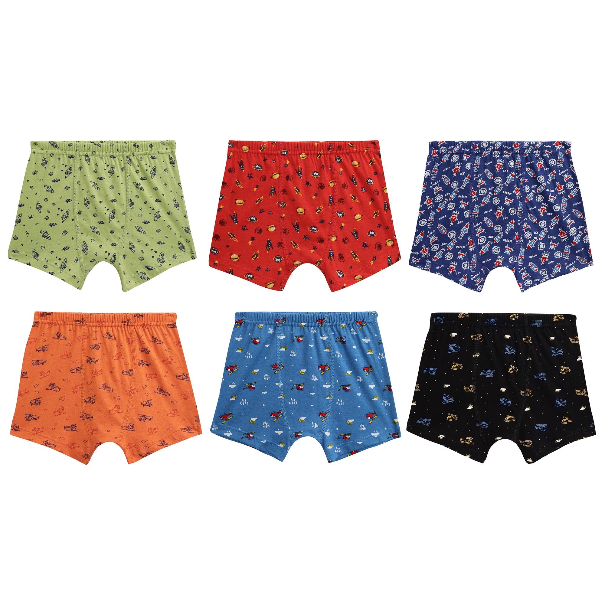 JR 541 Boys' Spiderman Boxer Briefs – Pack of 6 | Soft Cotton Printed Innerwear