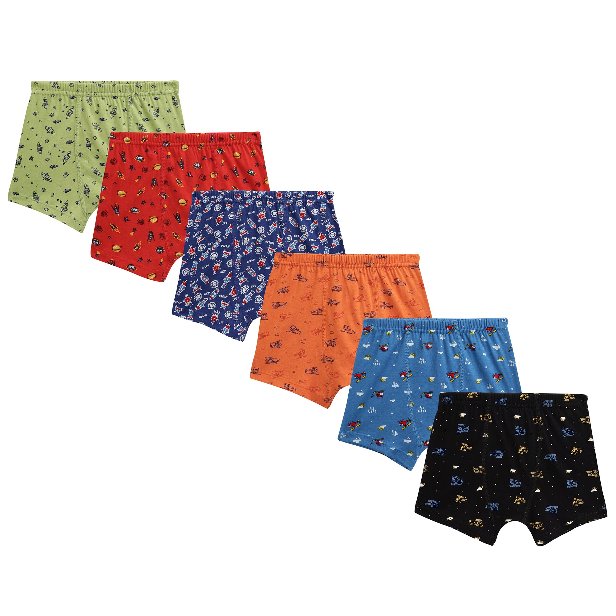 JR 541 Boys' Spiderman Boxer Briefs – Pack of 6 | Soft Cotton Printed Innerwear
