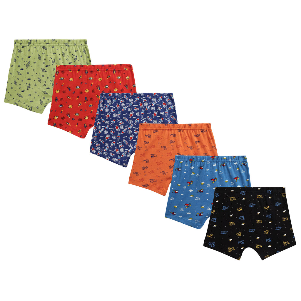 JR 541 Boys' Spiderman Boxer Briefs – Pack of 6 | Soft Cotton Printed Innerwear