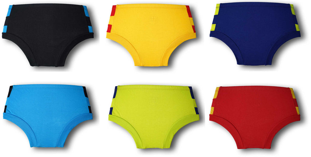 JR 546 Kids Printed Cotton Briefs | Soft & Comfortable Innerwear for Boys | Multicolor Pack 6