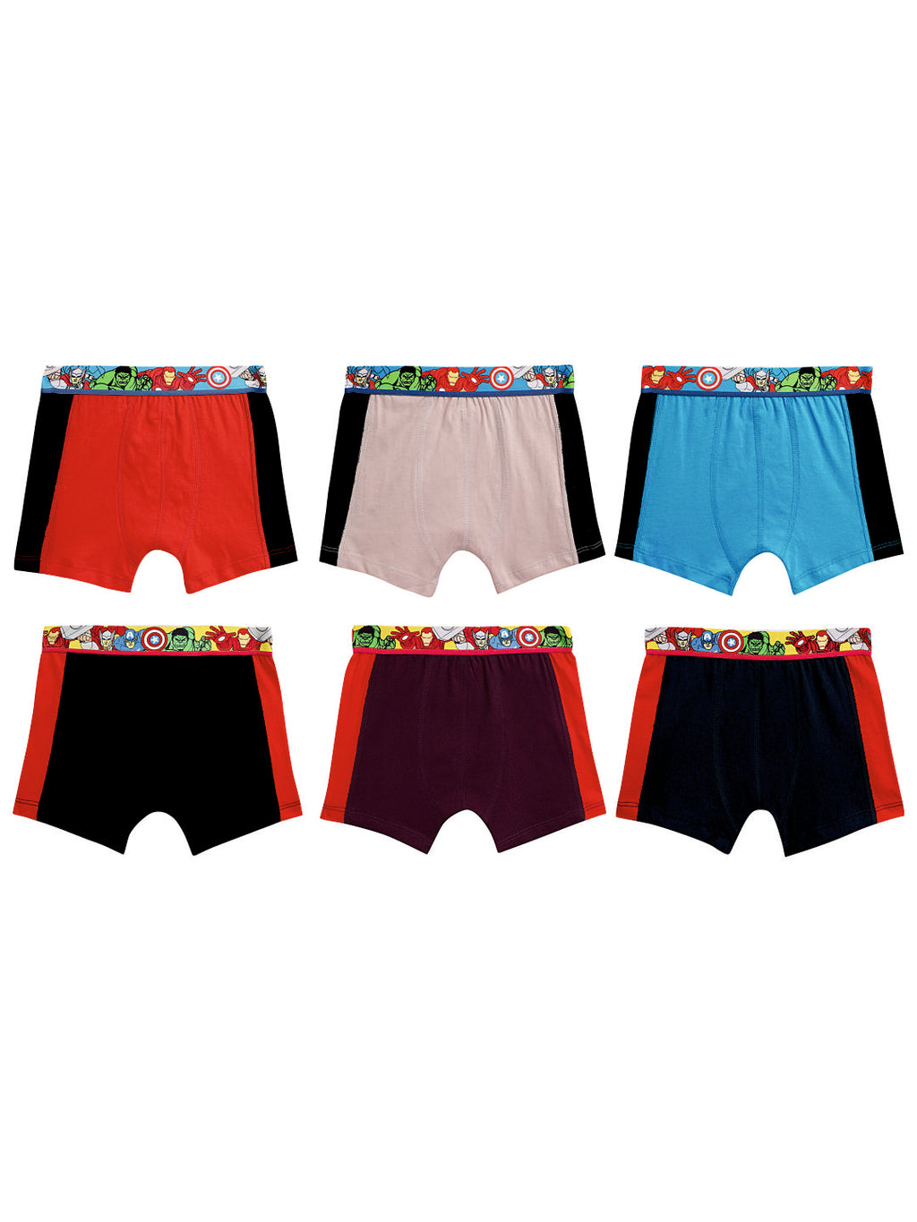 Redrose Boys' Justice League Briefs – Pack of 6 | Superman & Batman Themed Innerwear | JR-61