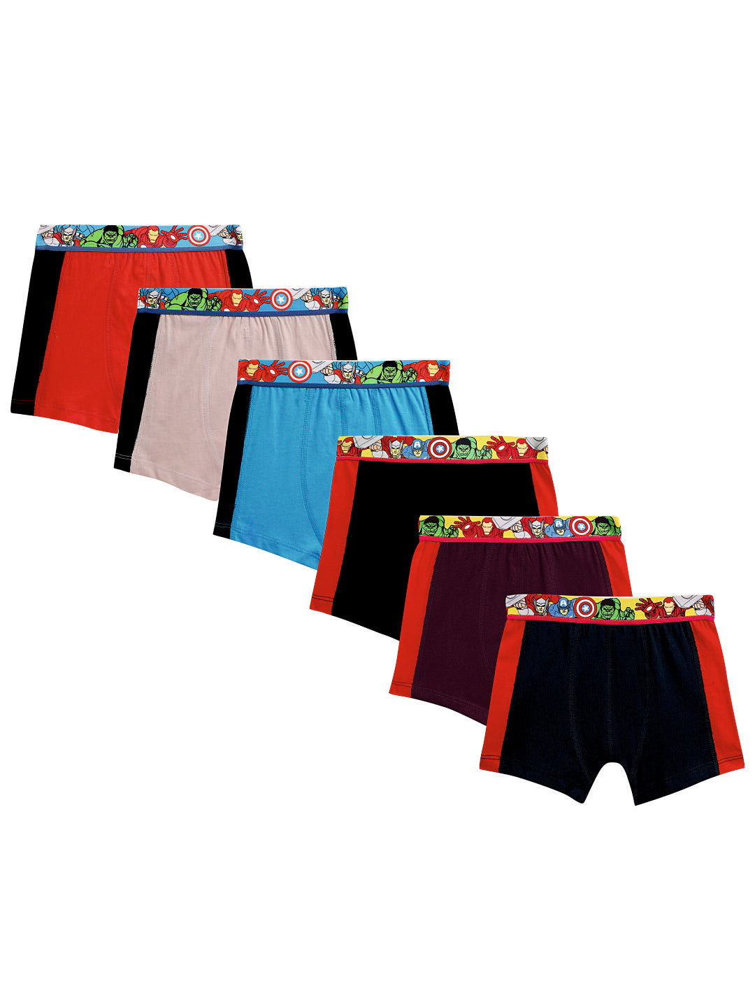 Redrose Boys' Justice League Briefs – Pack of 6 | Superman & Batman Themed Innerwear | JR-61