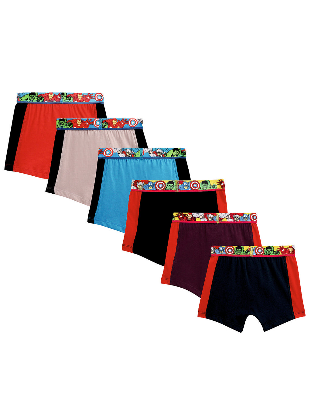 Redrose Boys' Justice League Briefs – Pack of 6 | Superman & Batman Themed Innerwear | JR-61