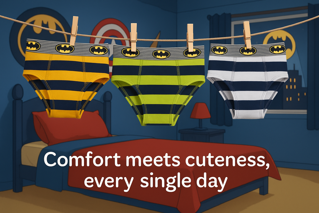 Boys' Batman Striped Briefs (Pack of 6) – Cotton Lycra with Logo Waistband | JR-81