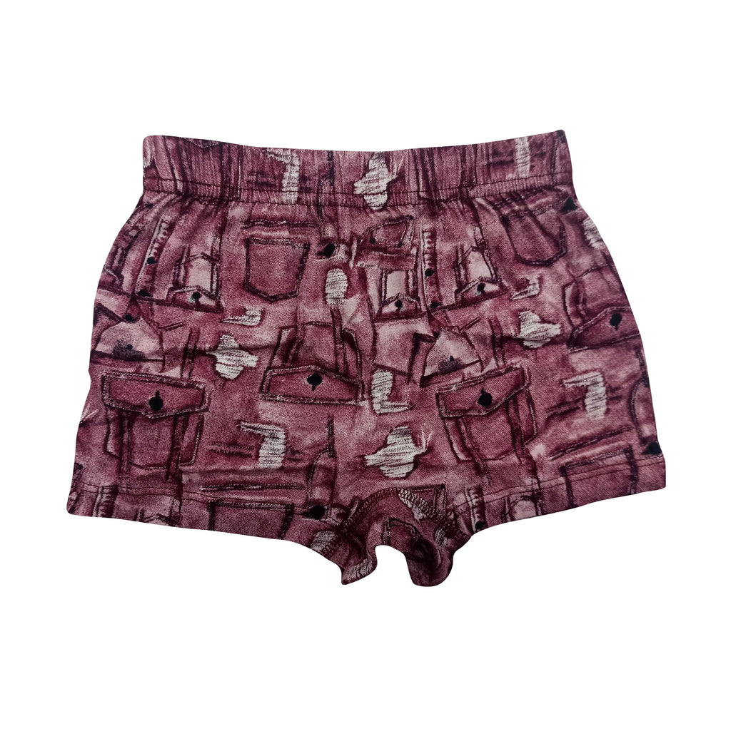 Redrose Boys’ Printed Cotton Briefs – Pack of 6 | Stylish Camo & Denim-Inspired Prints | JR-85
