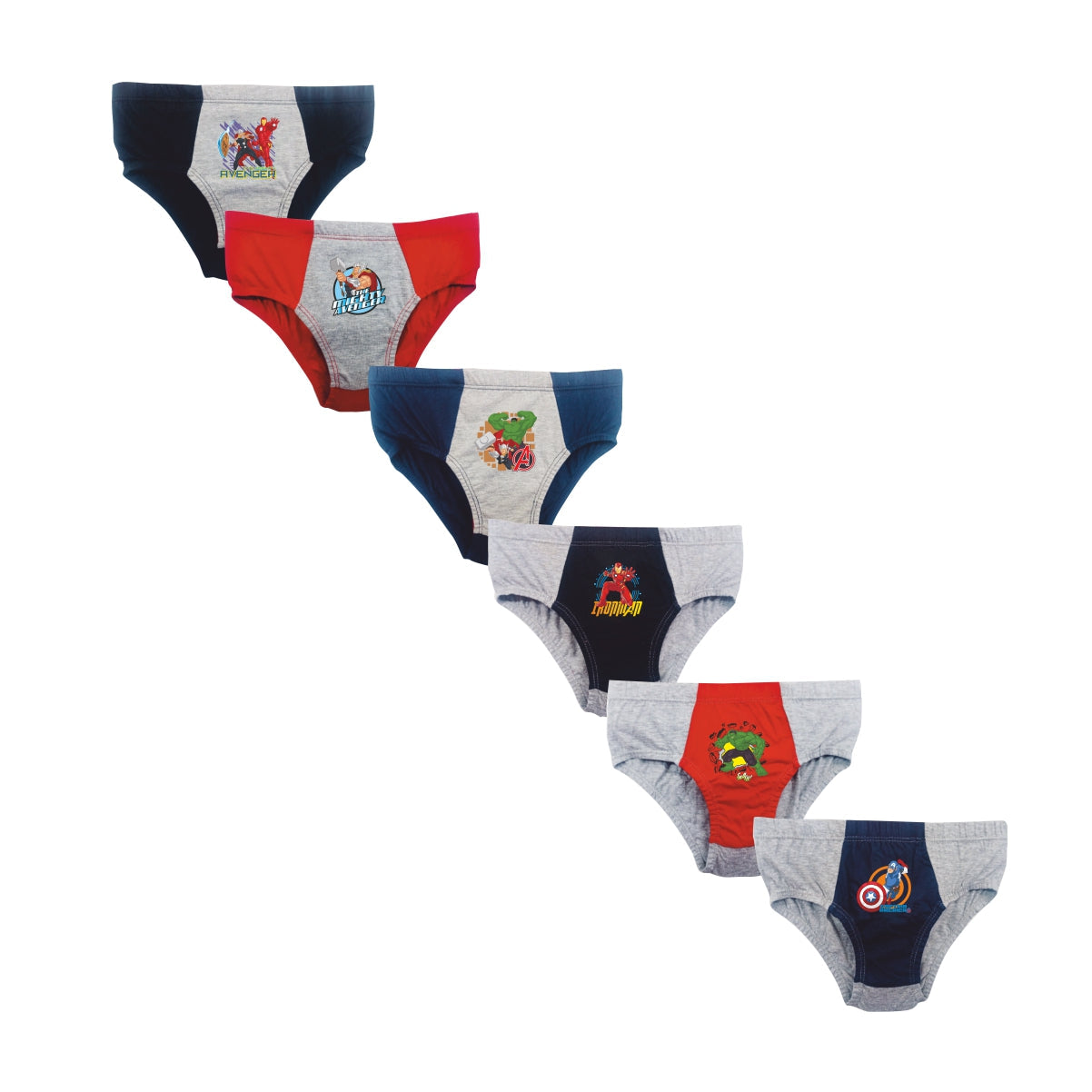 Redrose Boys Innerwear Printed Briefs – Pack of 6 | Soft Cotton Superhero Style | JR-99