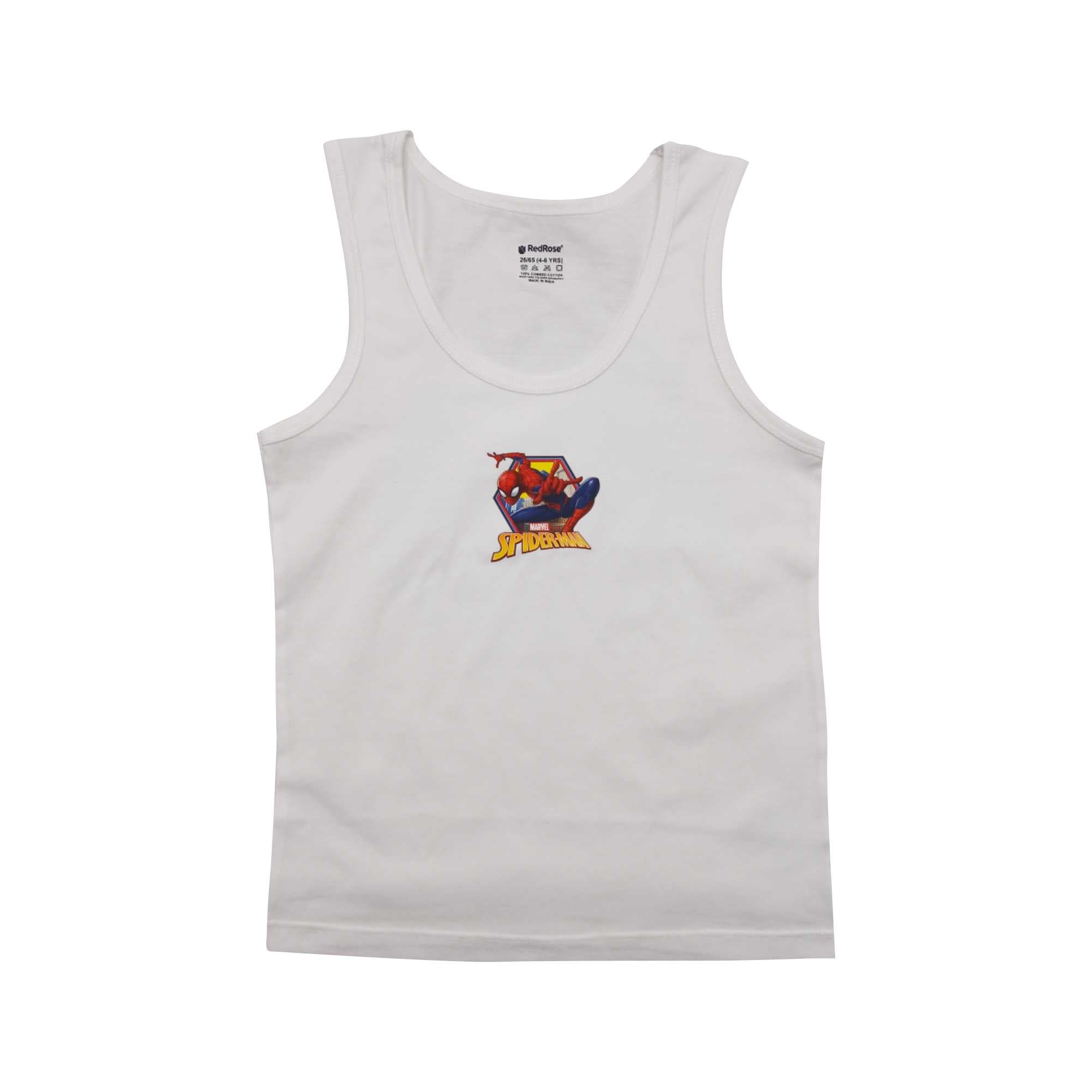 🧒 Redrose Boys Printed Cotton Vests – Pack of 5 | Fun Character Designs | Soft & Breathable | JRV-1005WH
