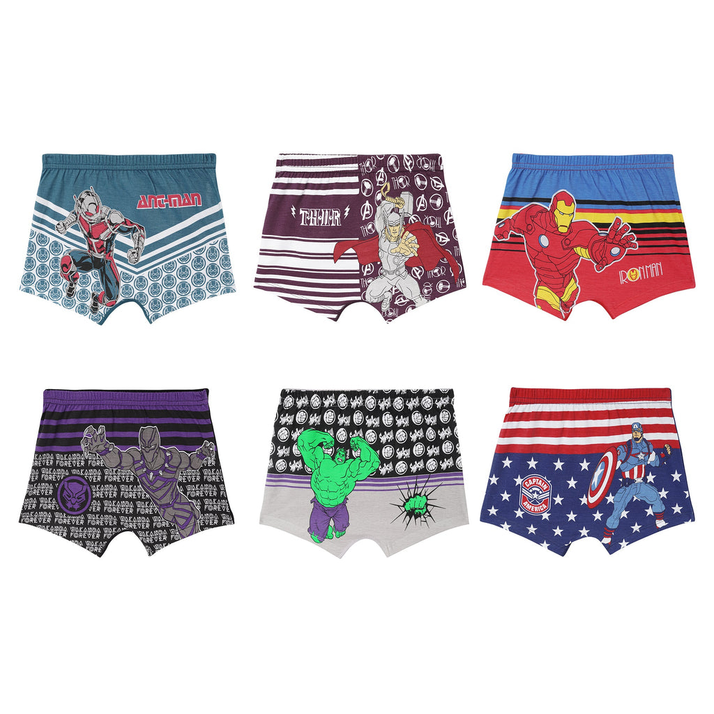 RedRose Marvel Heroes Boys Boxer Shorts – Pack of 6 (Ant-Man, Hulk, Iron Man & More) | JR-524