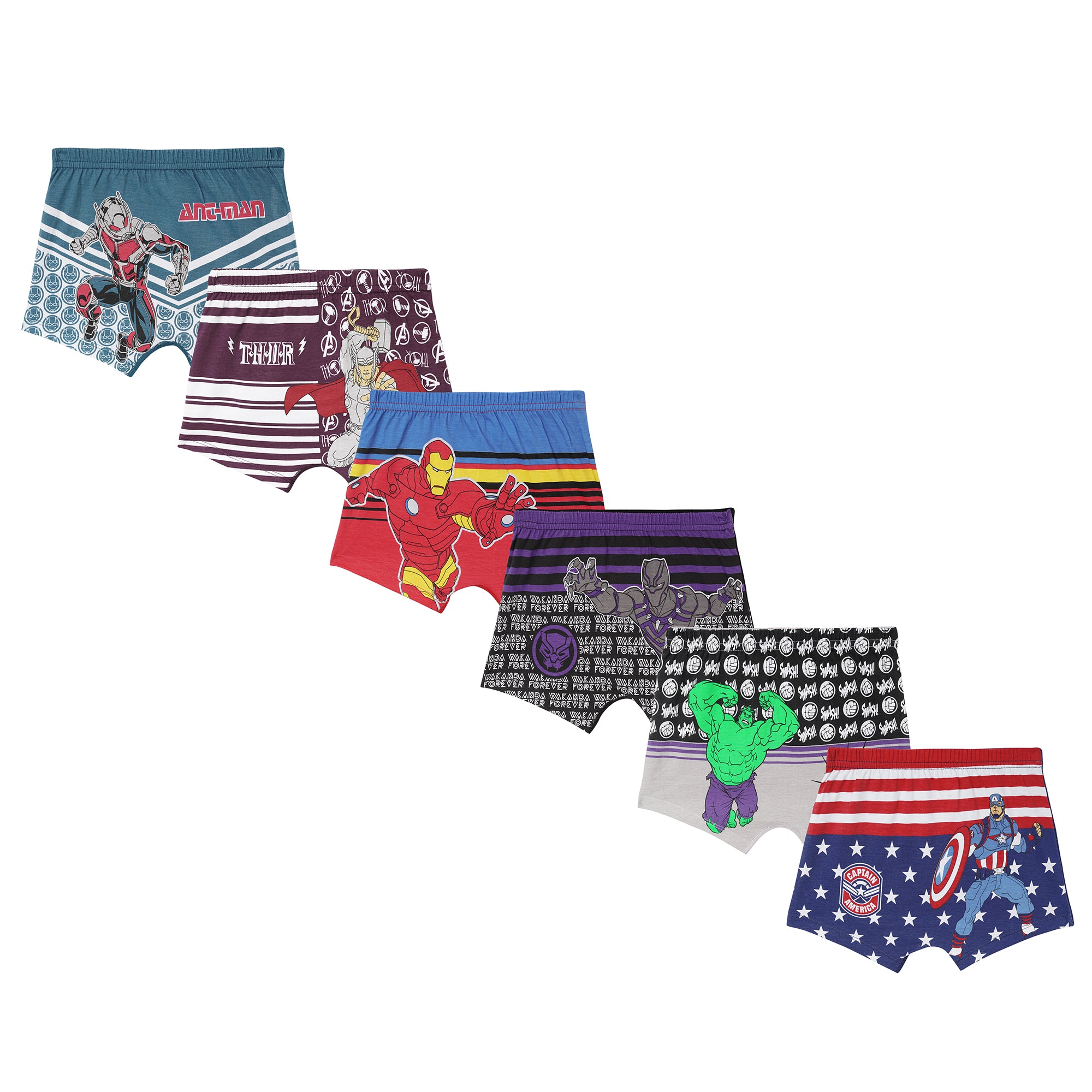 RedRose Marvel Heroes Boys Boxer Shorts – Pack of 6 (Ant-Man, Hulk, Iron Man & More) | JR-524