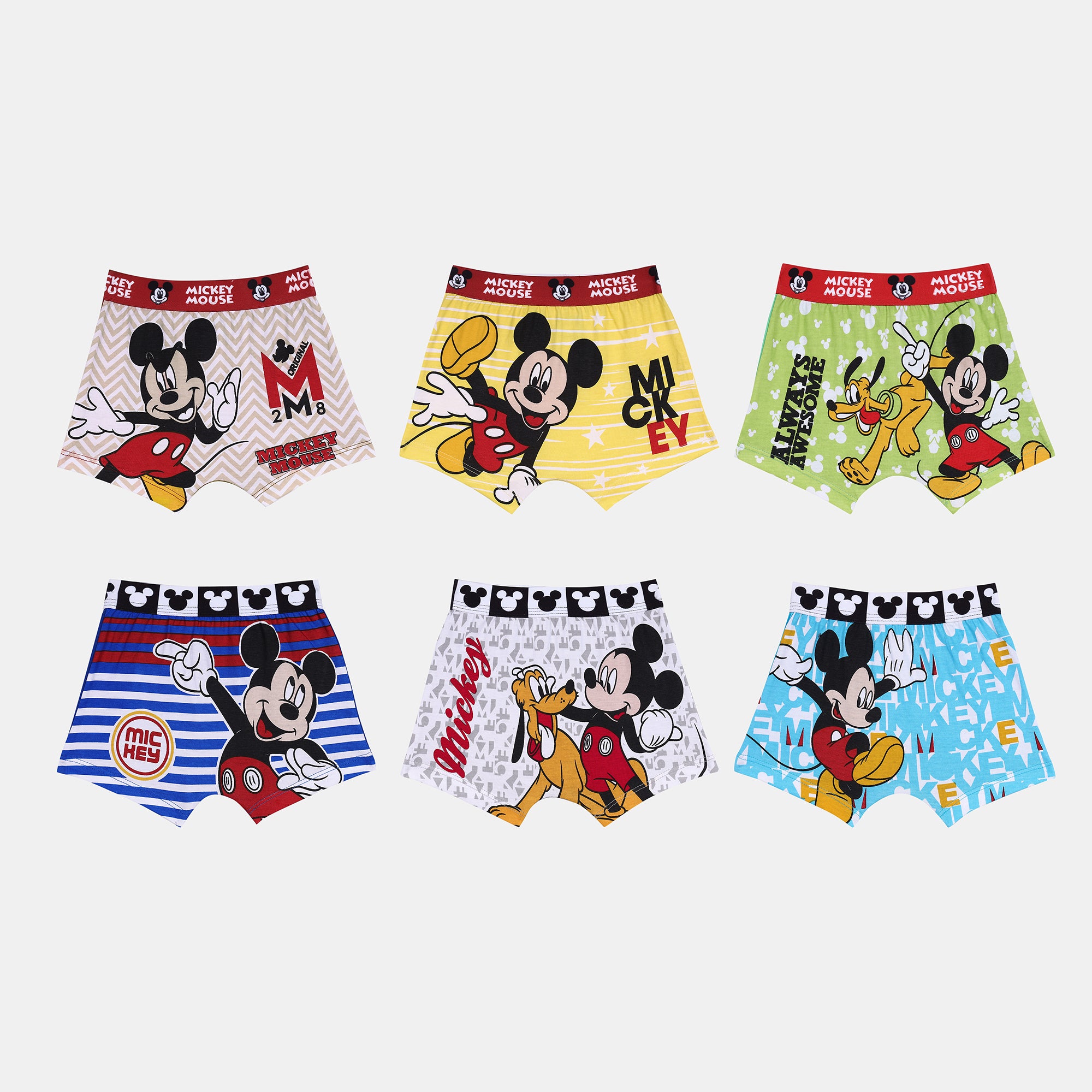 JR 538 [Red rose Boys' MICKY  Briefs – Pack of 6 | Soft Cotton Printed Innerwear