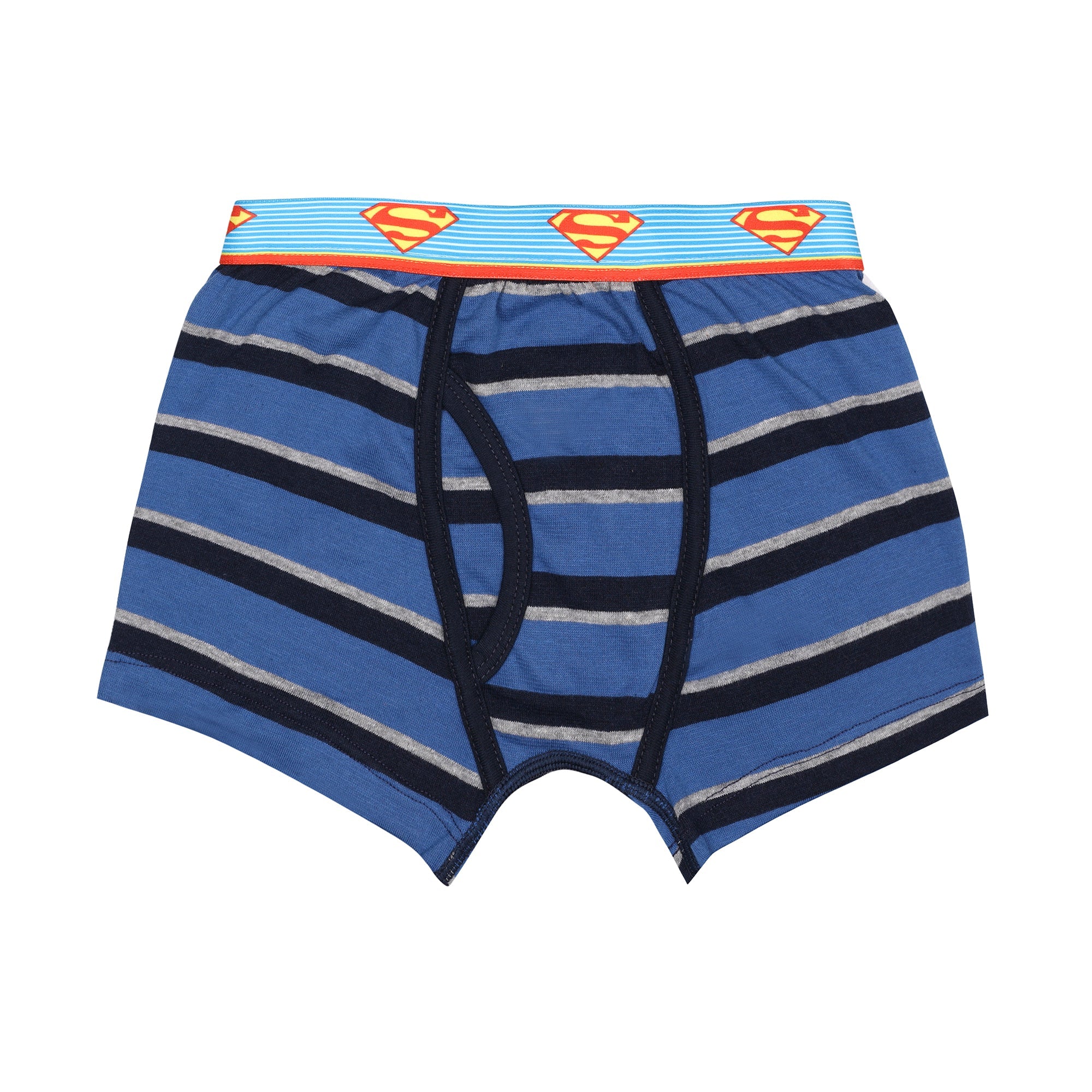 Redrose Boys Innerwear Superhero Striped Boxer Shorts – Pack of 6 | Batman & Superman Waistband Edition | JR-96