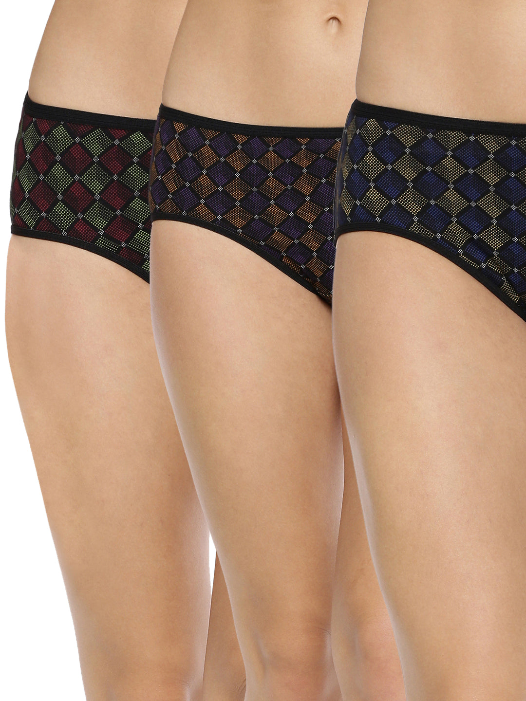 PALLAVI Cotton Hipster Panties - Multicolor Pack of 3