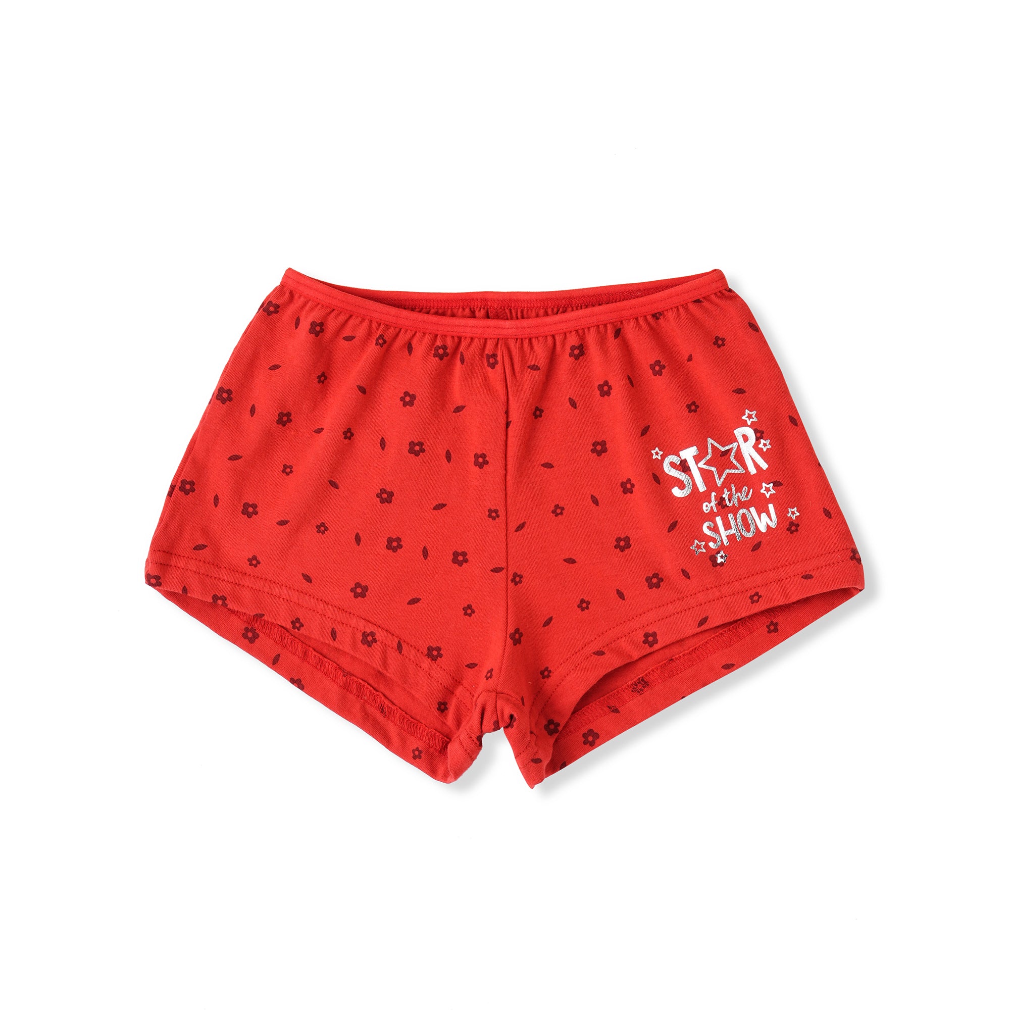 Red Rose Girls' Cotton Printed Boxer Shorts – Pack of 3 (Smart Girl Edition) | BABY-155