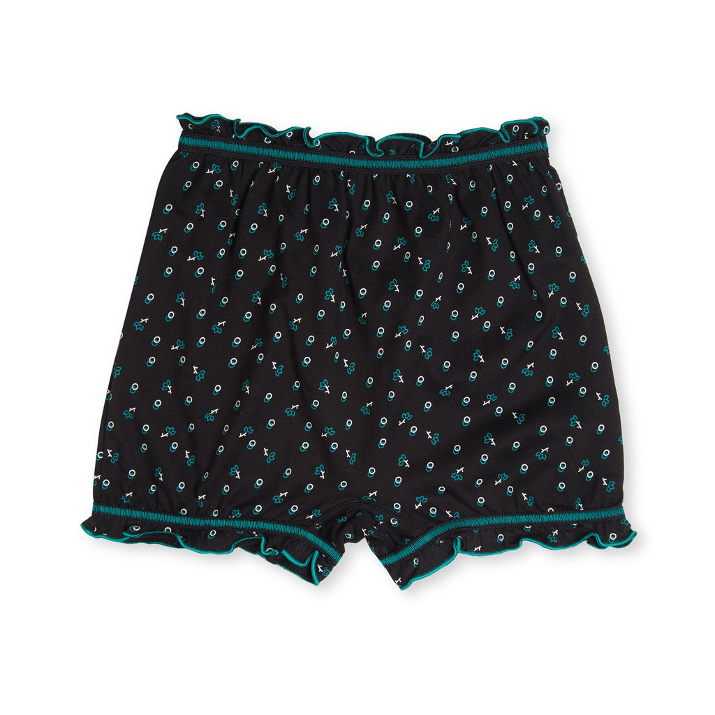 Redrose Girls' Printed Cotton Bloomers – Pack of 6 | Black Base with Frill Hem 🌙✨ | BLM-228