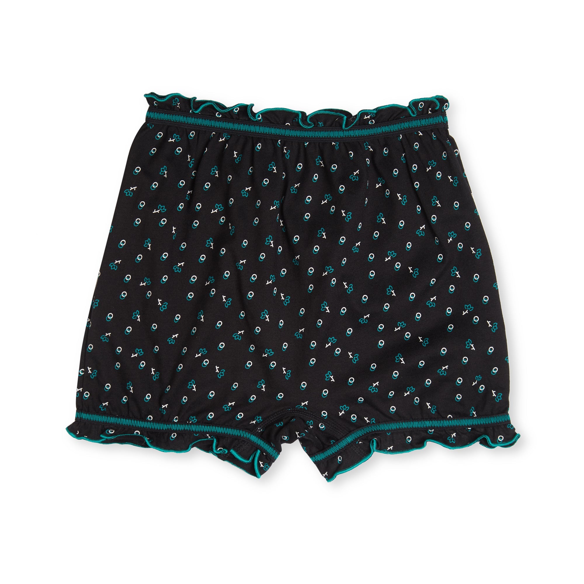 Redrose Girls' Printed Cotton Bloomers – Pack of 6 | Black Base with Frill Hem 🌙✨ | BLM-228