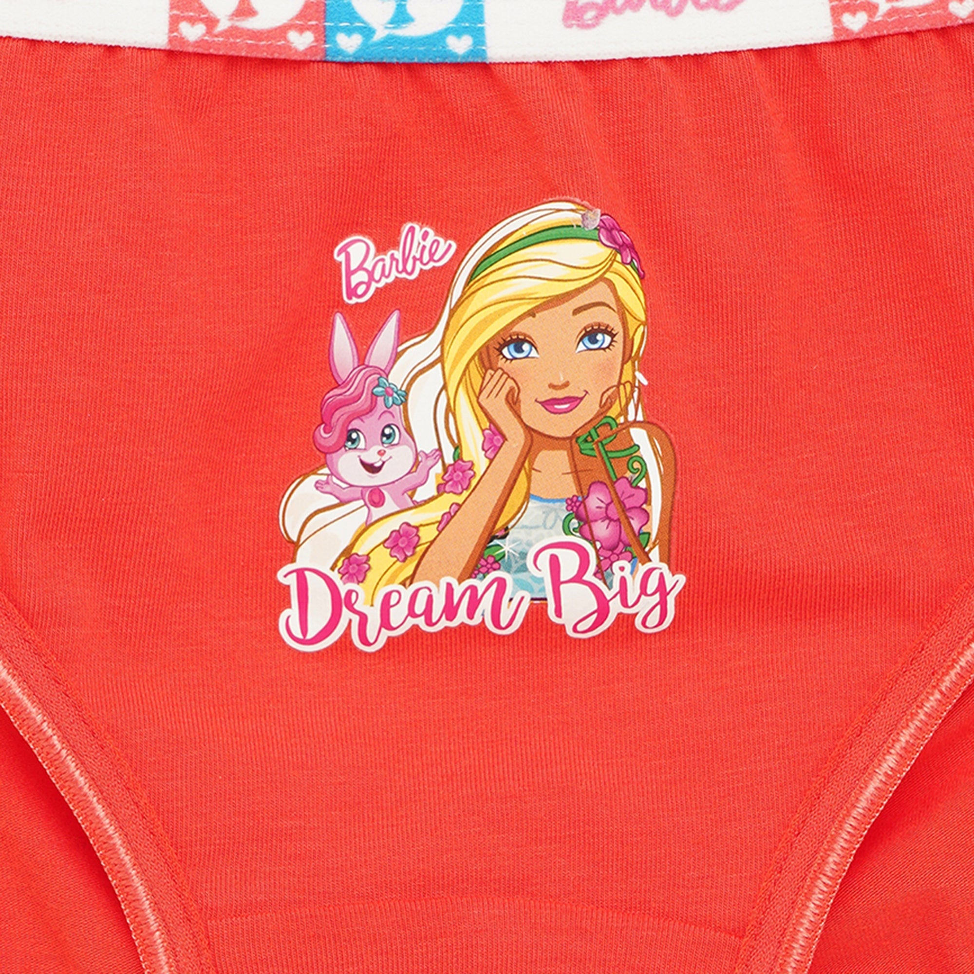 Red Rose Girls' Cotton Elastane Briefs Pack of 6 – Solid Colors