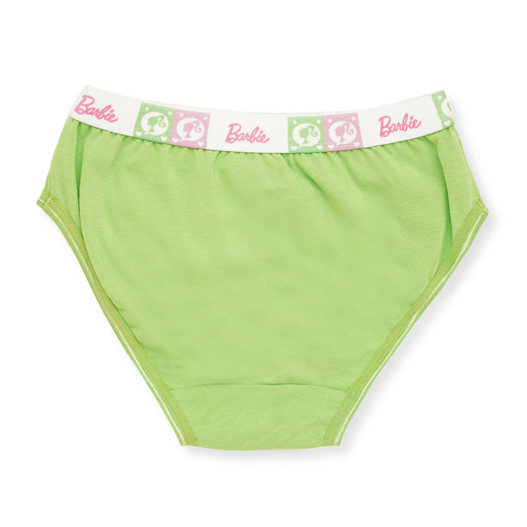 Red Rose Girls' Cotton Elastane Briefs Pack of 6 – Solid Colors with Barbie Waistband & Prints | BABY-108