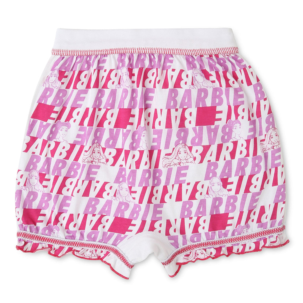 Redrose Girls' Barbie Print Bloomers – Pack of 6 (White & Pink Combo) | BLM-217