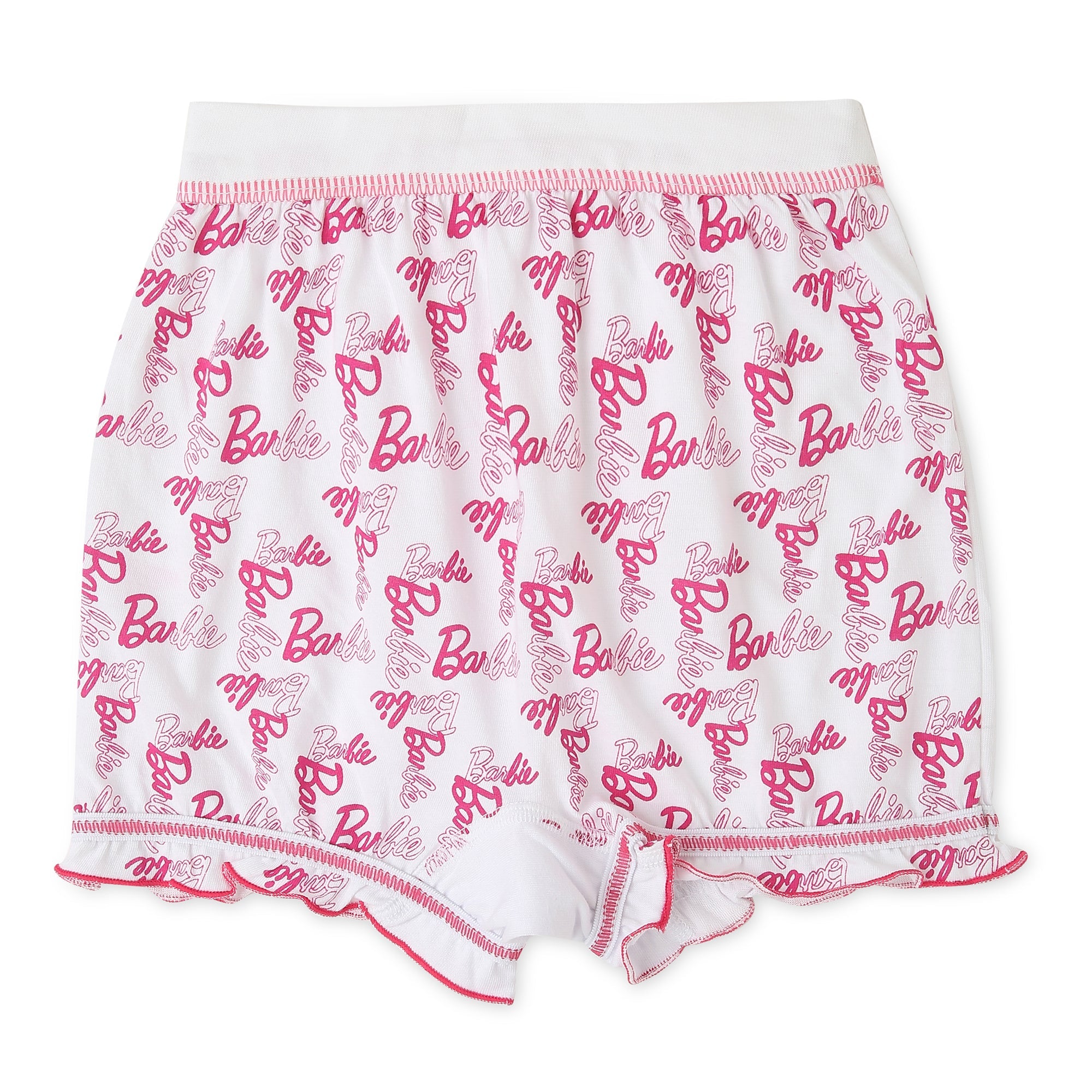Redrose Girls' Barbie Print Bloomers – Pack of 6 (White & Pink Combo) | BLM-217
