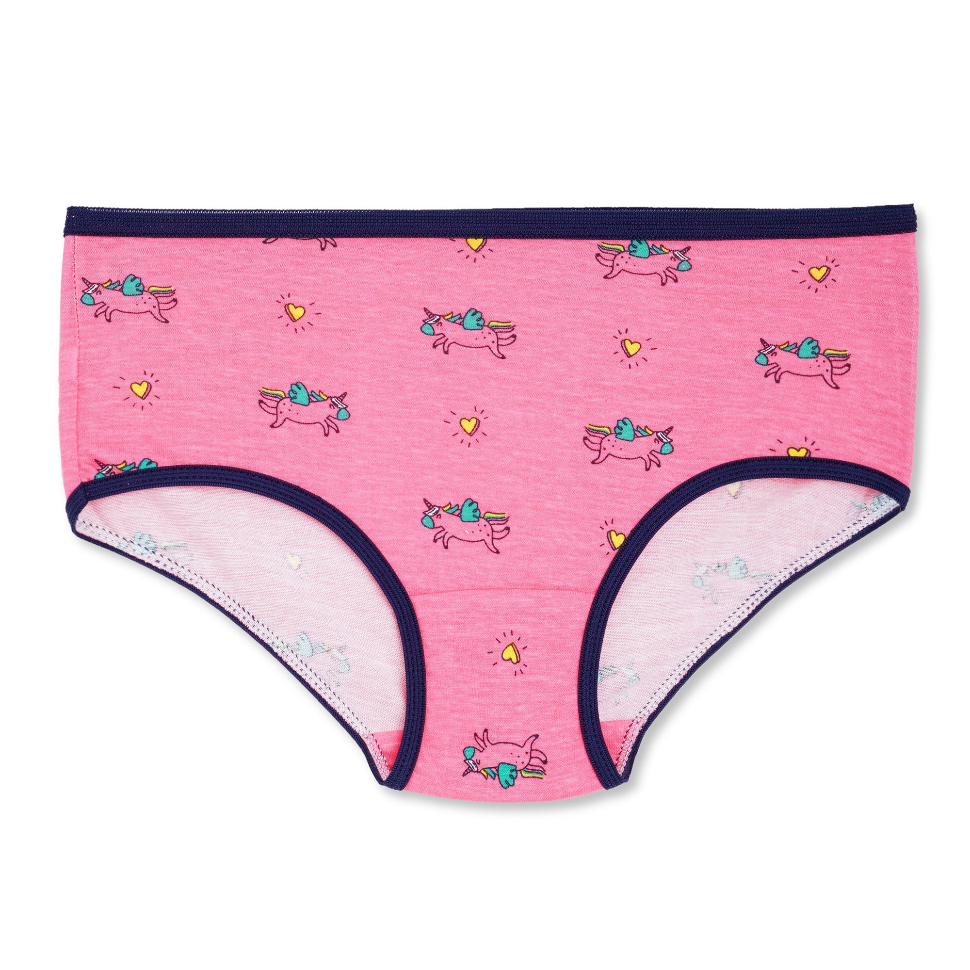 Redrose Girls' Printed & Striped Cotton Panties – Pack of 6 | Colorful Comfort Briefs for Kids | BABY-56