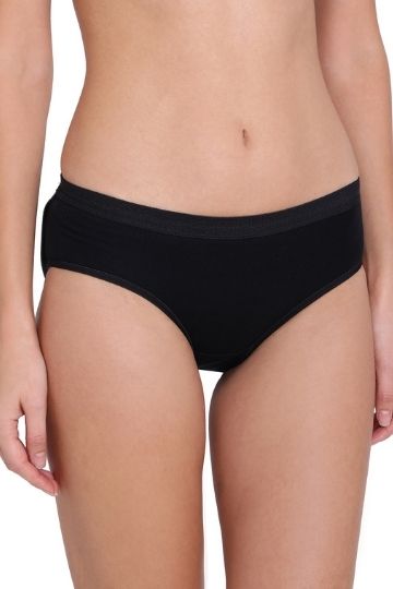 Red Rose High Hips Cotton Solid Print Medium Rise Coverage Hipster