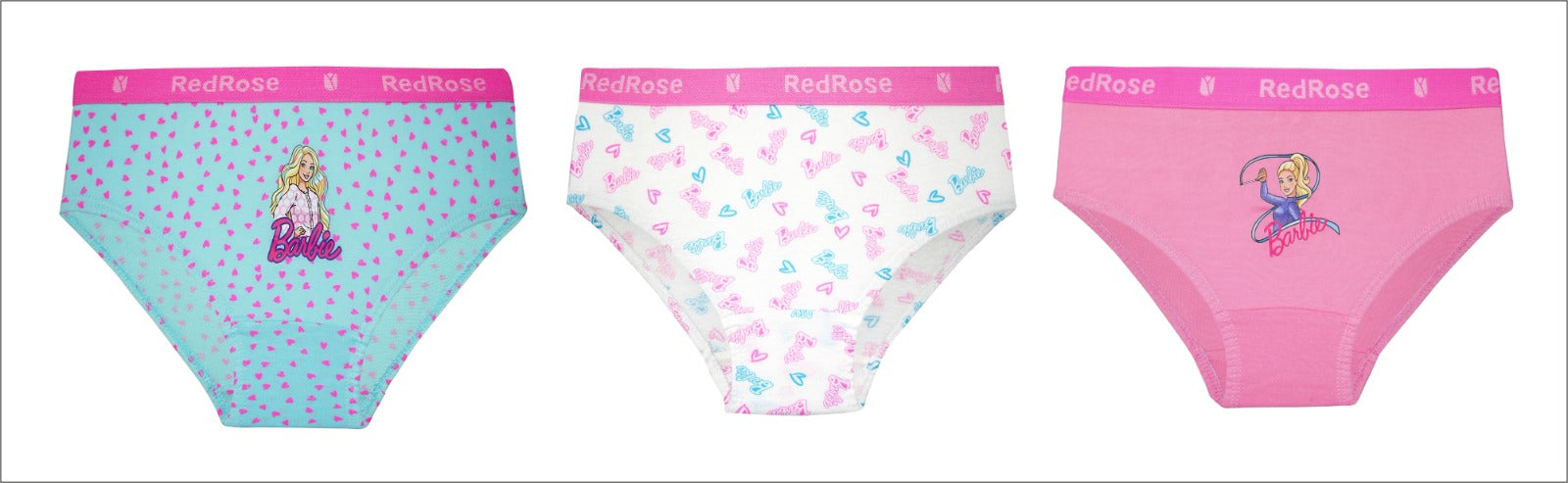 Redrose Girls' Briefs Pack of 6 – Soft Cotton Printed Innerwear | BABY-129