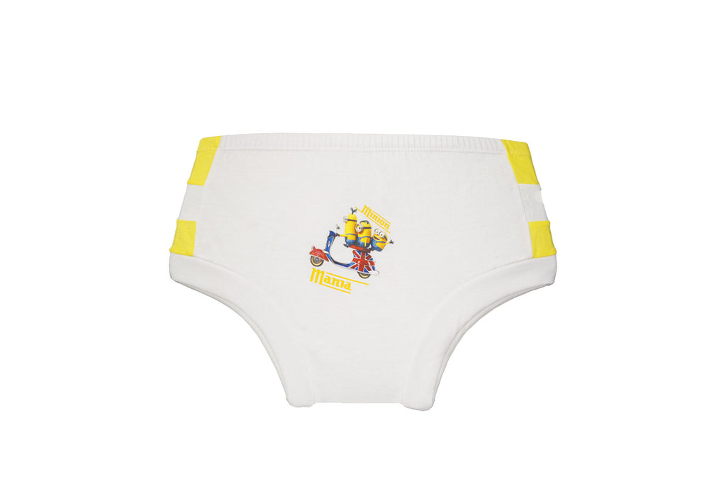 Redrose Boys Cotton Briefs – Pack of 3 | Minions Printed White Innerwear | JR-05WH