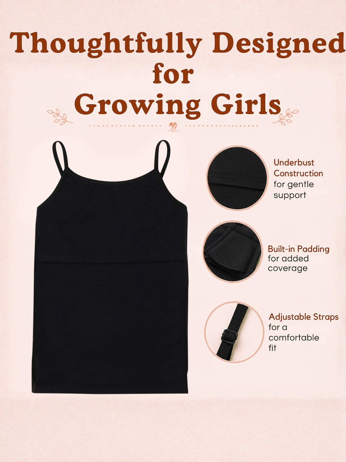Redrose Girls Cotton Slips – Pack of 2 | BS-2013 (BK/GRY)