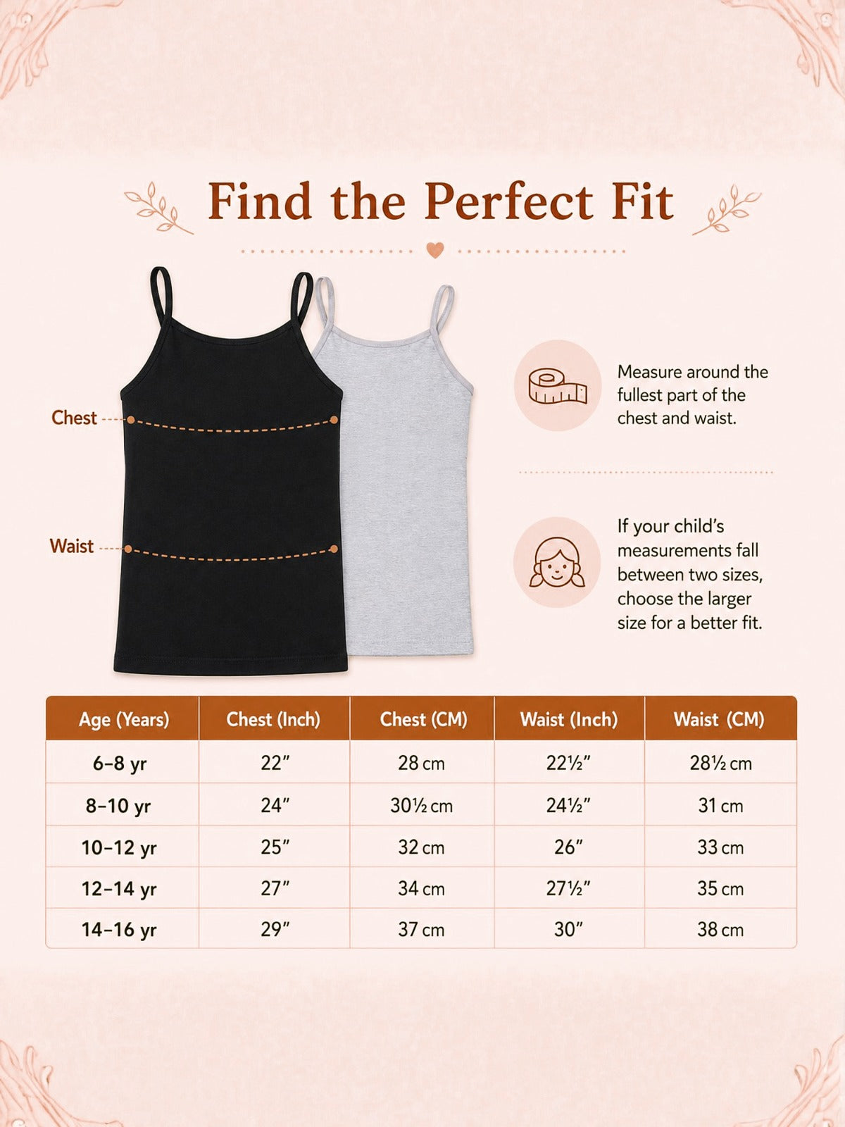 Redrose Girls Cotton Slips – Pack of 2 | BS-2013 (BK/GRY)