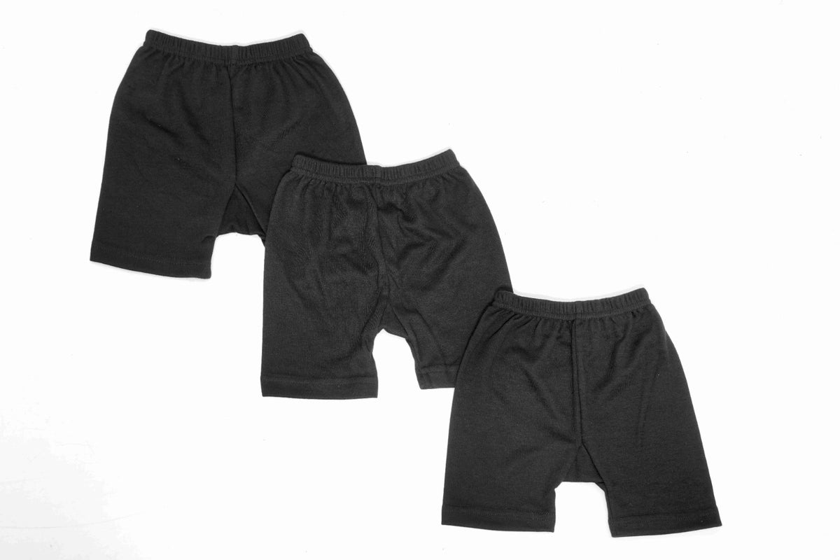 🖤 Redrose Girls Solid Black Bloomers – Pack of 3 | PC Interlock Fabric | Soft & Stretchy Comfort Wear | BLM-220BK