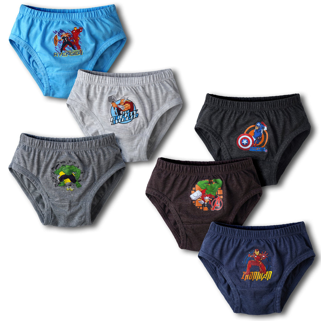 Redrose Boys Briefs – Pack of 6 | Marvel Avengers Printed Cotton Underwear | JR-01