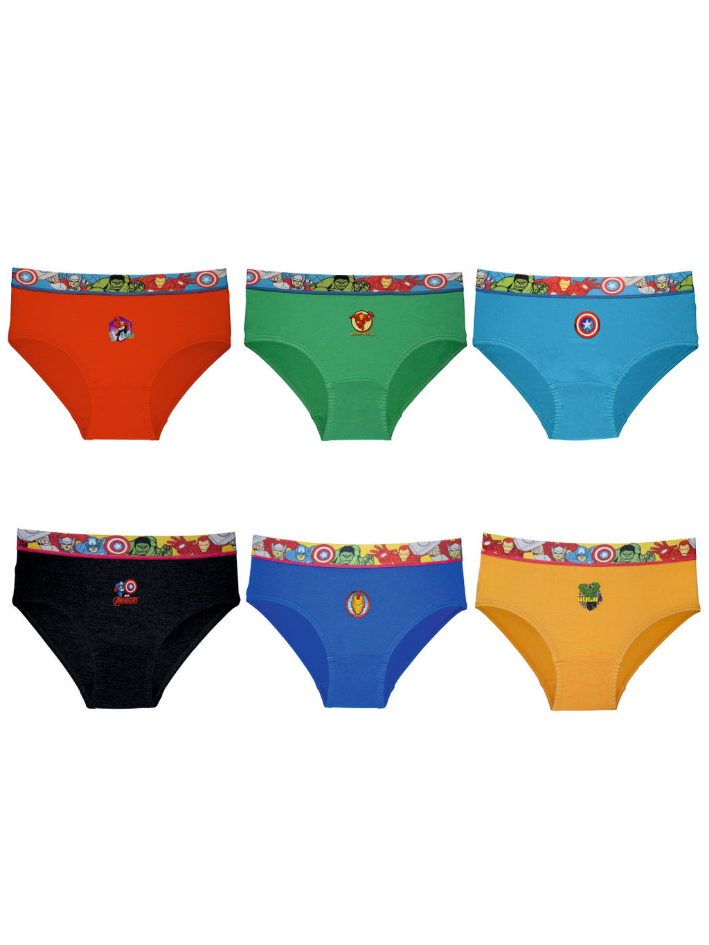 JR 530 Kids Printed Cotton Briefs | Soft & Comfortable Innerwear for Boys | Multicolor Pack 6