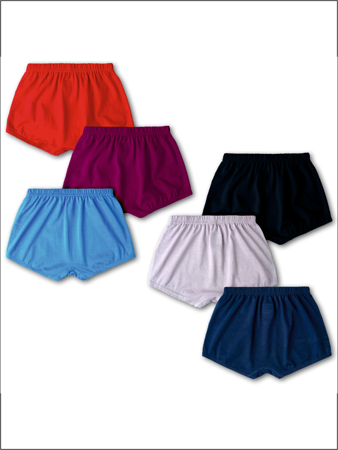 Redrose Boys' Classic Cotton Briefs – Pack of 6 | Solid Color Comfort Fit Innerwear | JR-20