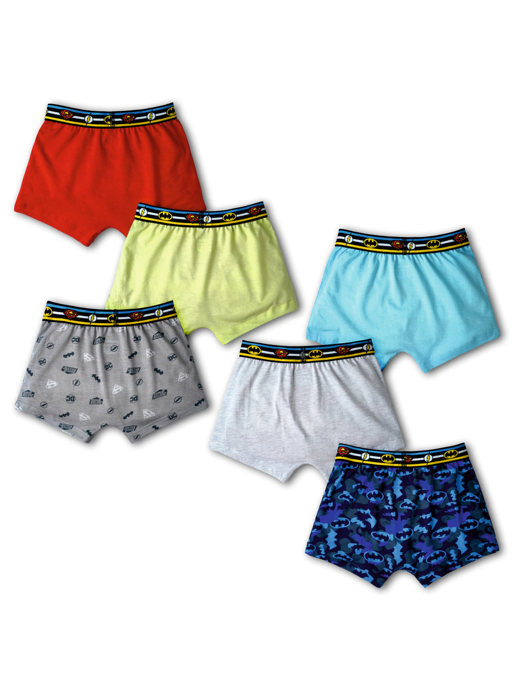 RedRose Boys Justice Hero Briefs – Soft Cotton Printed Innerwear for Kids (Pack of 6) | JR-520