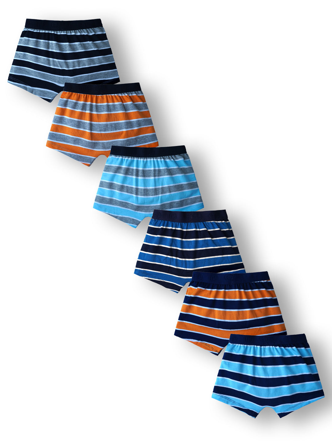 JR 548 Red Rose Boys Avengers Boxer Briefs Cotton Innerwear with Outer Elastic Waistband | Soft & Breathable | Multicolor Striped Design | Pack of 6