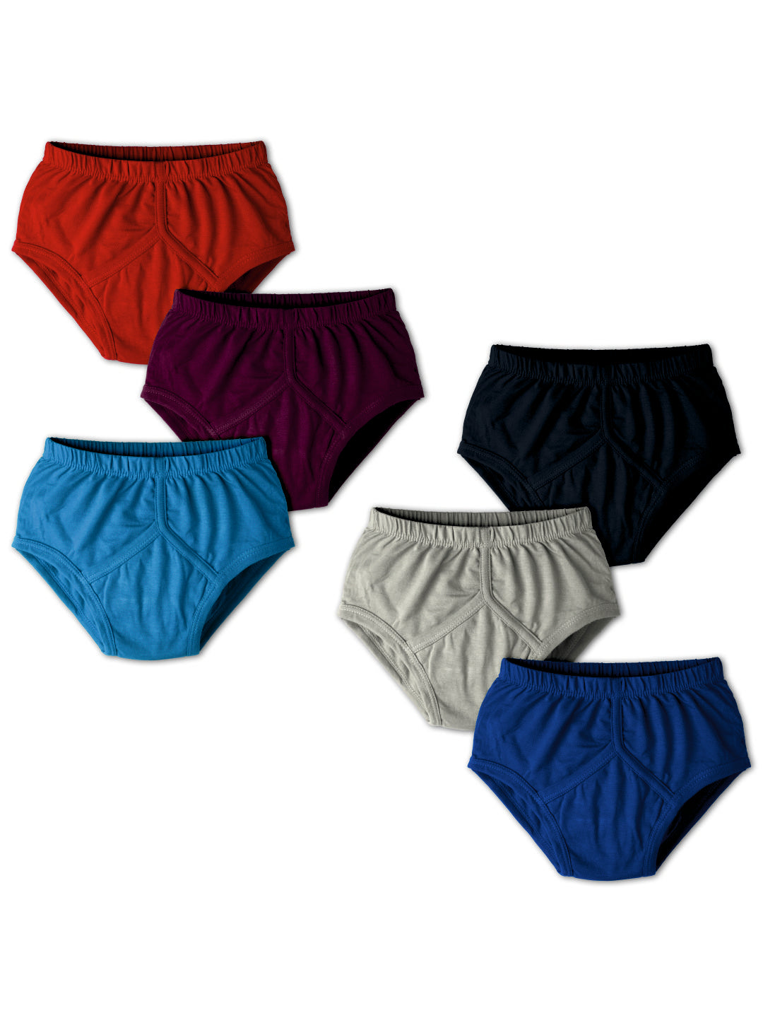 Redrose Boys Solid Cotton Briefs – Pack of 6 | Soft & Comfortable Innerwear | JR-14