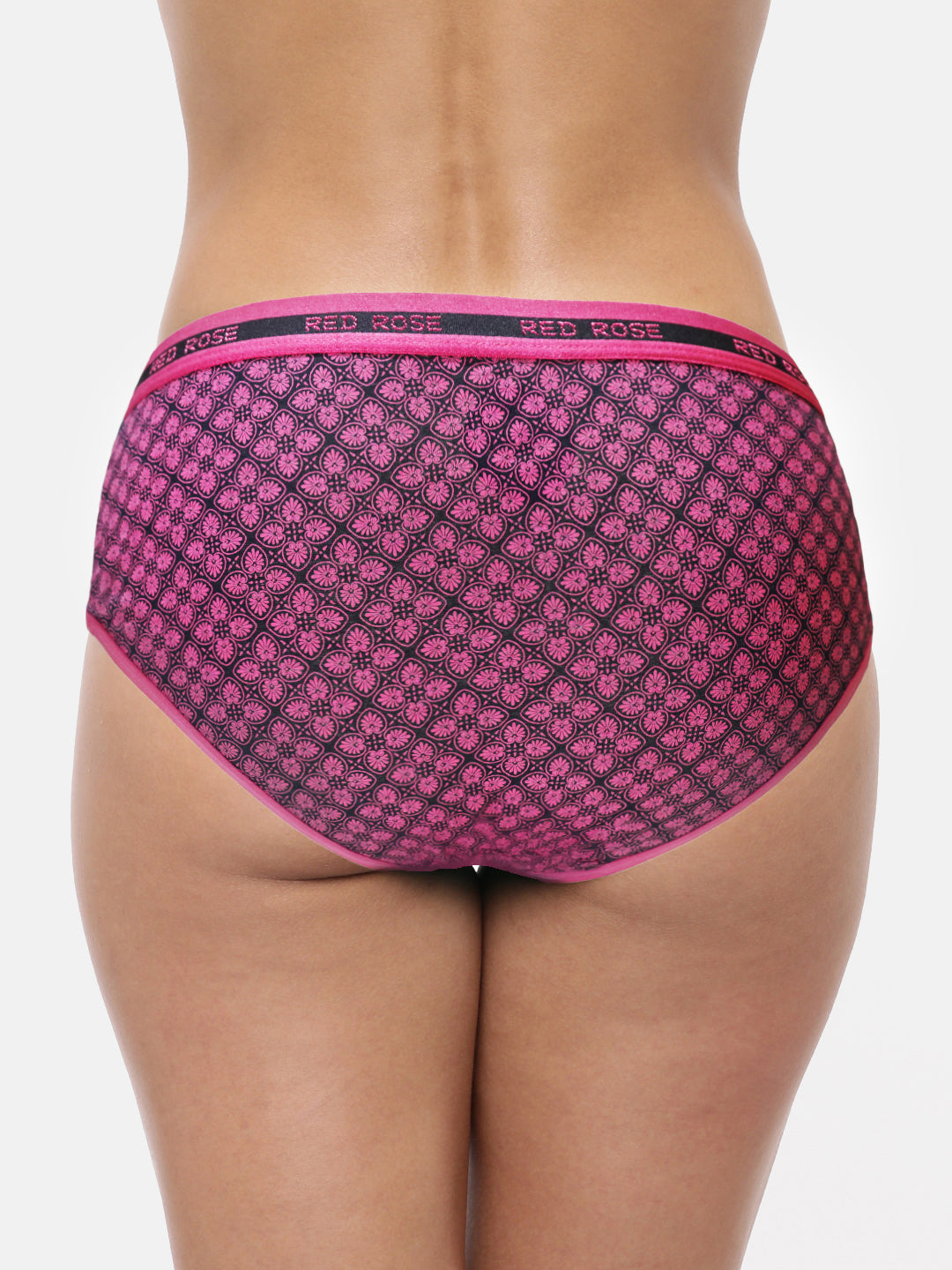 POOJA Red Rose Women’s Printed Cotton Hipster Panties – Pack of 3 (Multicolor, Medium Rise, Full Coverage)