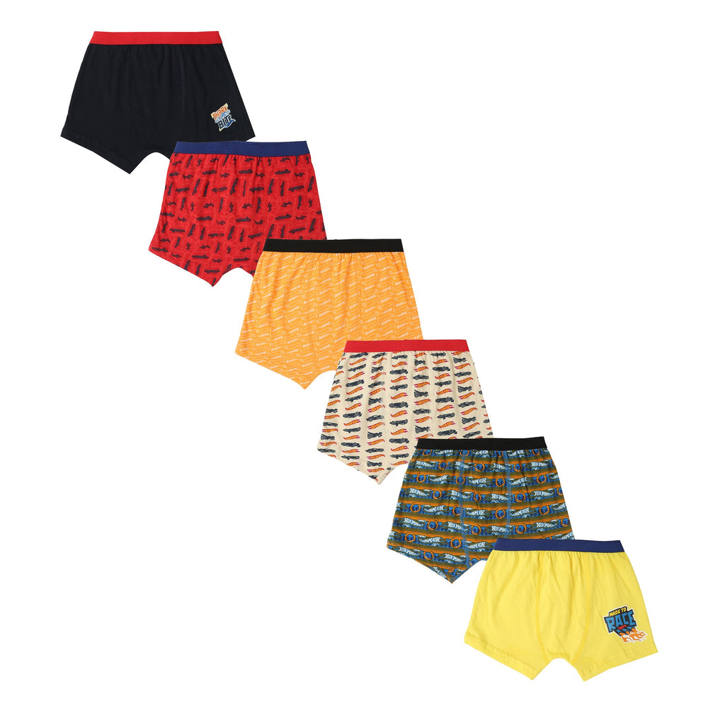 Redrose Boys Innerwear Boxers – Pack of 6 | Fun Printed Cotton Shorts for Kids | JR-510