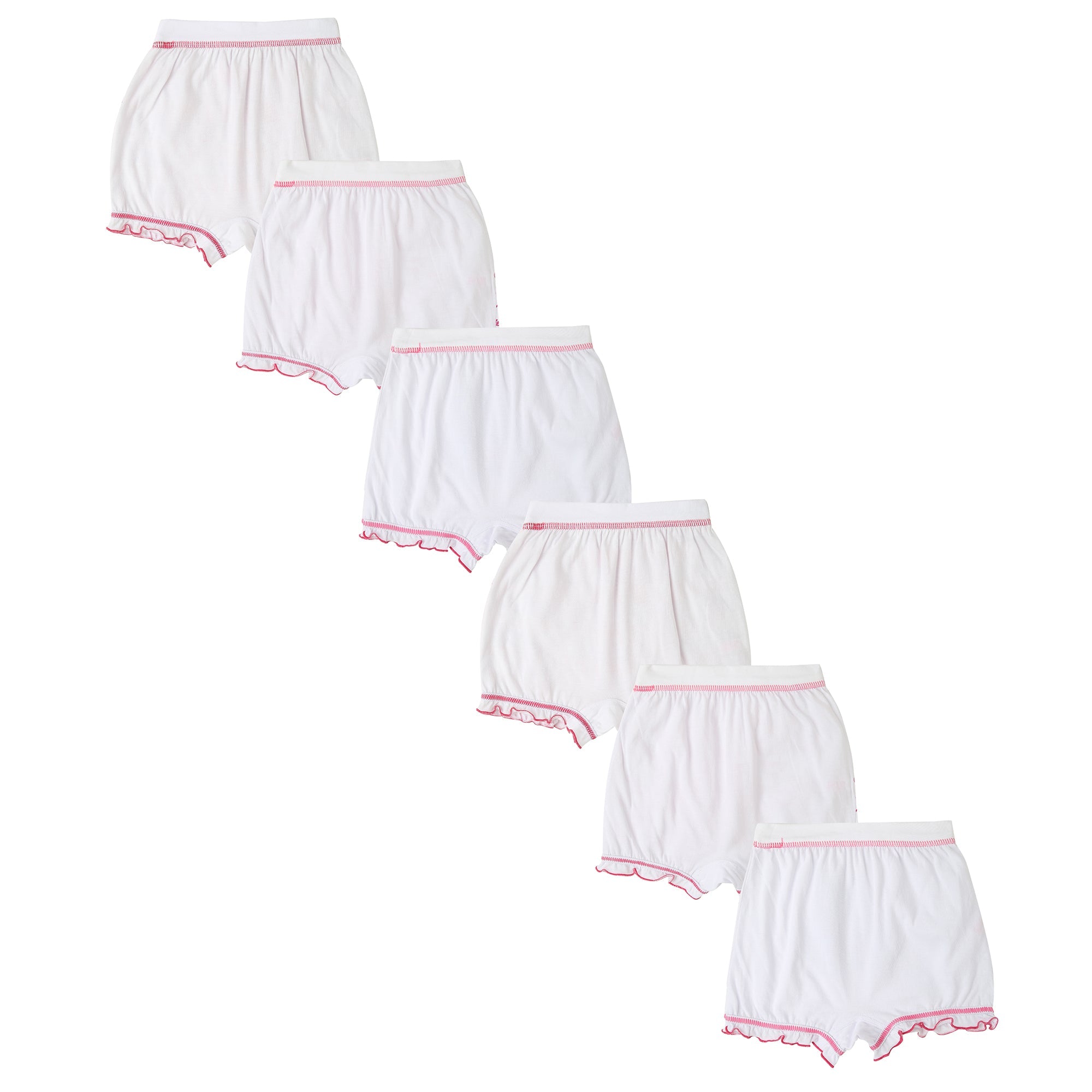 Redrose Girls' Barbie Print Bloomers – Pack of 6 (White & Pink Combo) | BLM-217