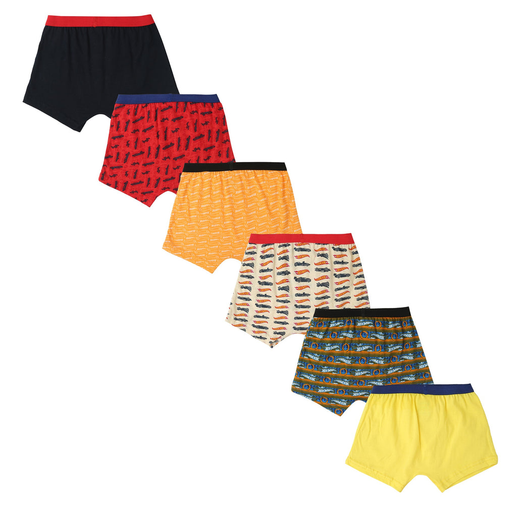 Redrose Boys Innerwear Boxers – Pack of 6 | Fun Printed Cotton Shorts for Kids | JR-510