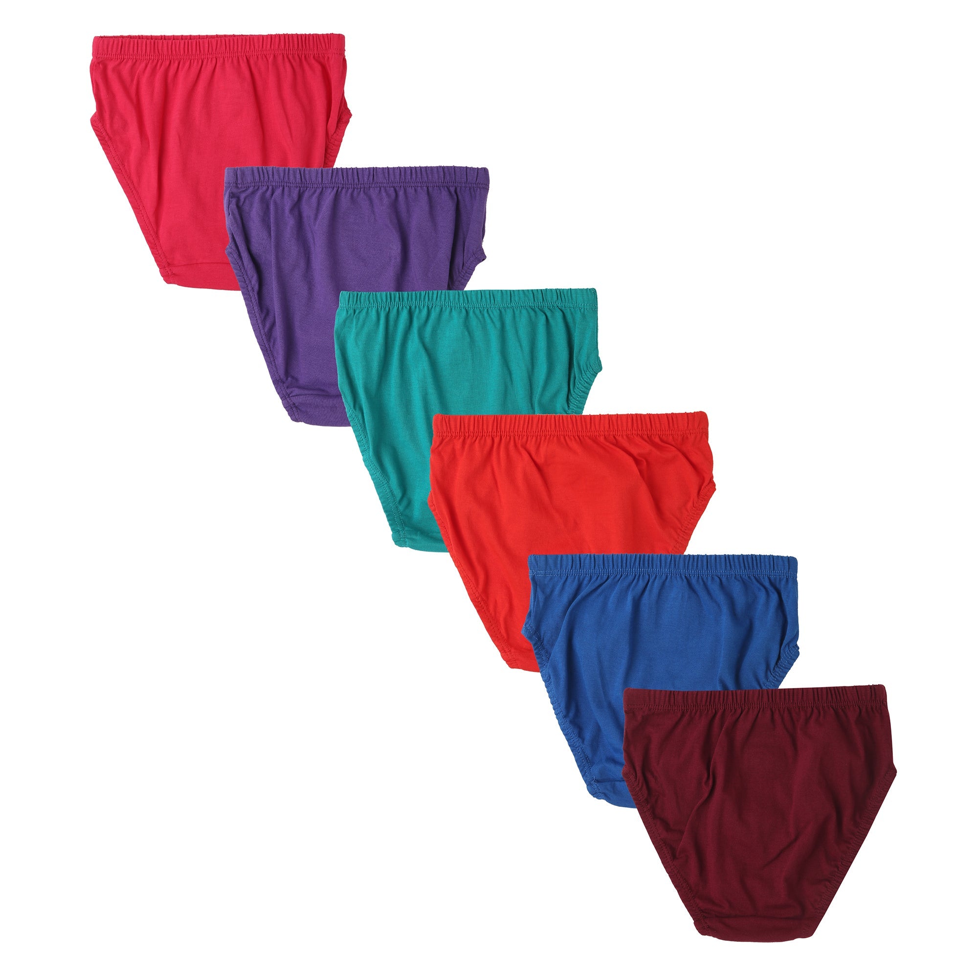 Red Rose Girls' Cotton Briefs Pack of 6 – Solid Colors with Barbie Prints  | BABY-106